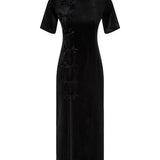 Dynasty Black Velvet Maxi Dress