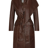 Saddle Brown Leather Coat