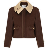 Saddle Double-Breasted Collar Short Jacket