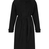 Curly High-Neck Belted Coat