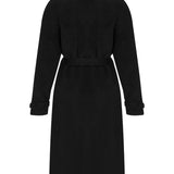 Curly High-Neck Belted Coat