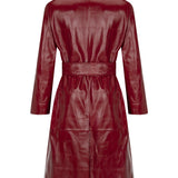 Crimson Kroko Dokulu Leather Coat