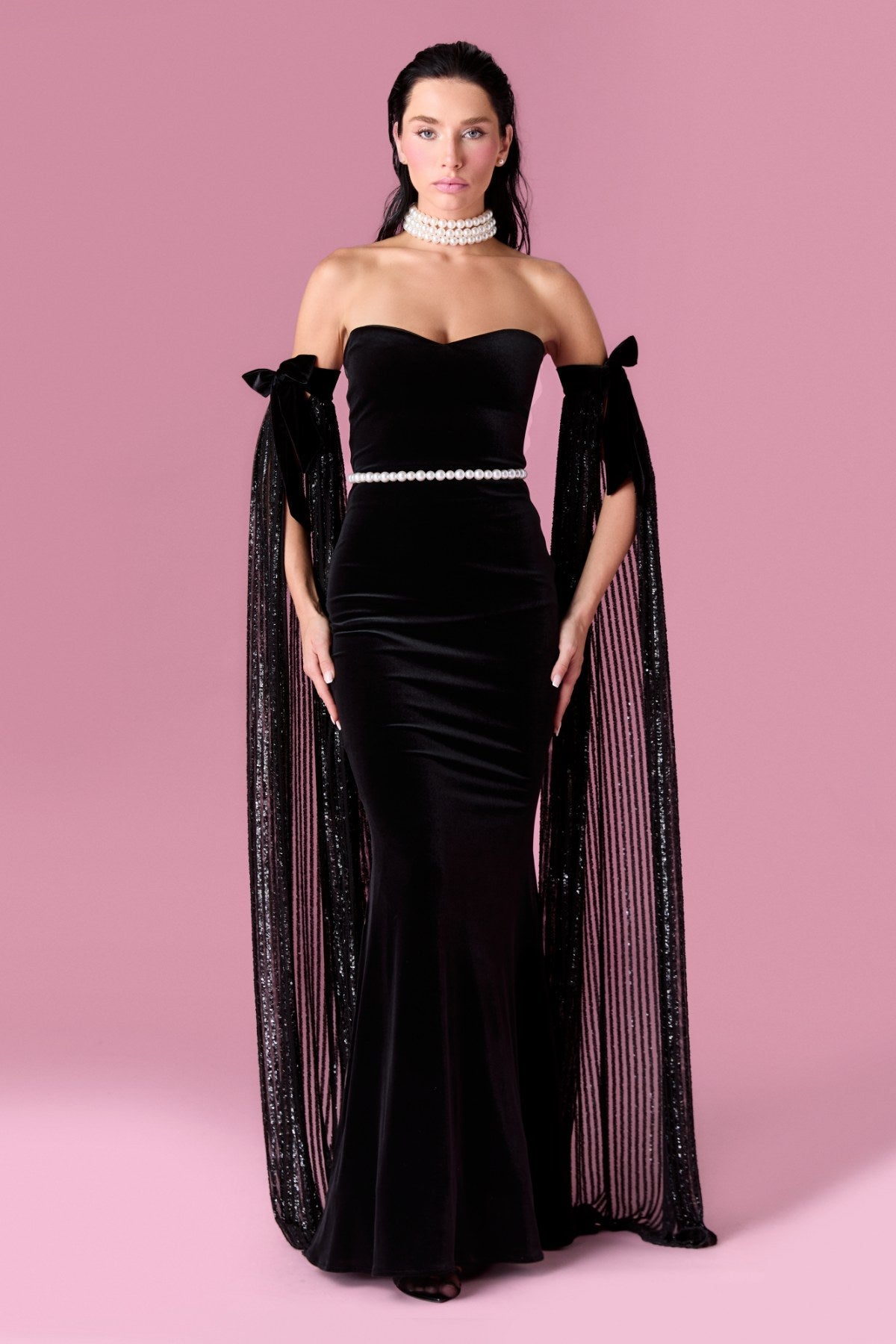 Daisy Gown Elbise - Siyah - Nur Karaata