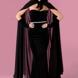 Valentina Cape Gown Elbise - Siyah - Nur Karaata