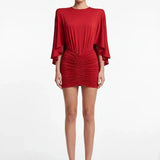 Red Mini Dress with Cape Detail