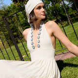 Violet White Dress