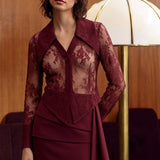 Carmesi Burgundy Blouse - Burgundy - Görsel 5