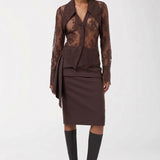 Encanto Brown Blouse - Brown - Görsel 2