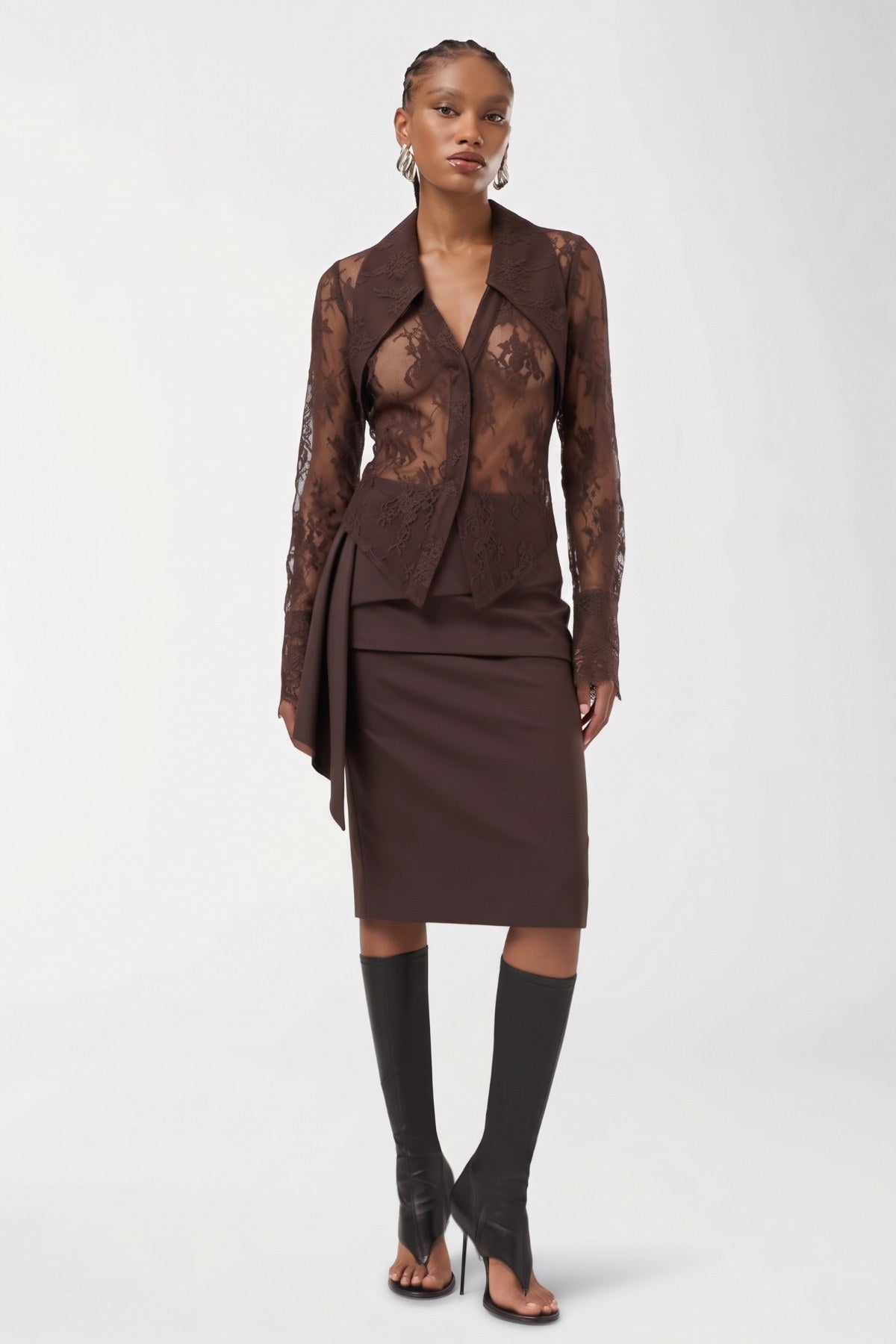 Encanto Brown Blouse - Brown - Görsel 2