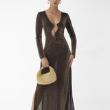 Monaco Long Sleeve Copper Dress