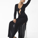 Monaco Long Sleeve Black Dress