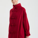 Scarlet Mandarin Oversize Wool Coat