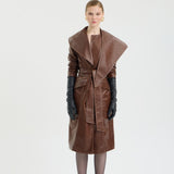 Saddle Brown Leather Coat