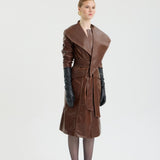 Saddle Brown Leather Coat