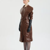 Saddle Brown Leather Coat