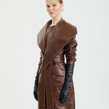 Saddle Brown Leather Coat
