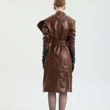 Saddle Brown Leather Coat