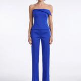 Electric Blue Satin Trousers - Electric Blue - Souvie