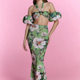 Oceanette Floral Top & Skirt Set