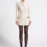 Off-White Gabardine Jacket Dress - Off-White - Souvie