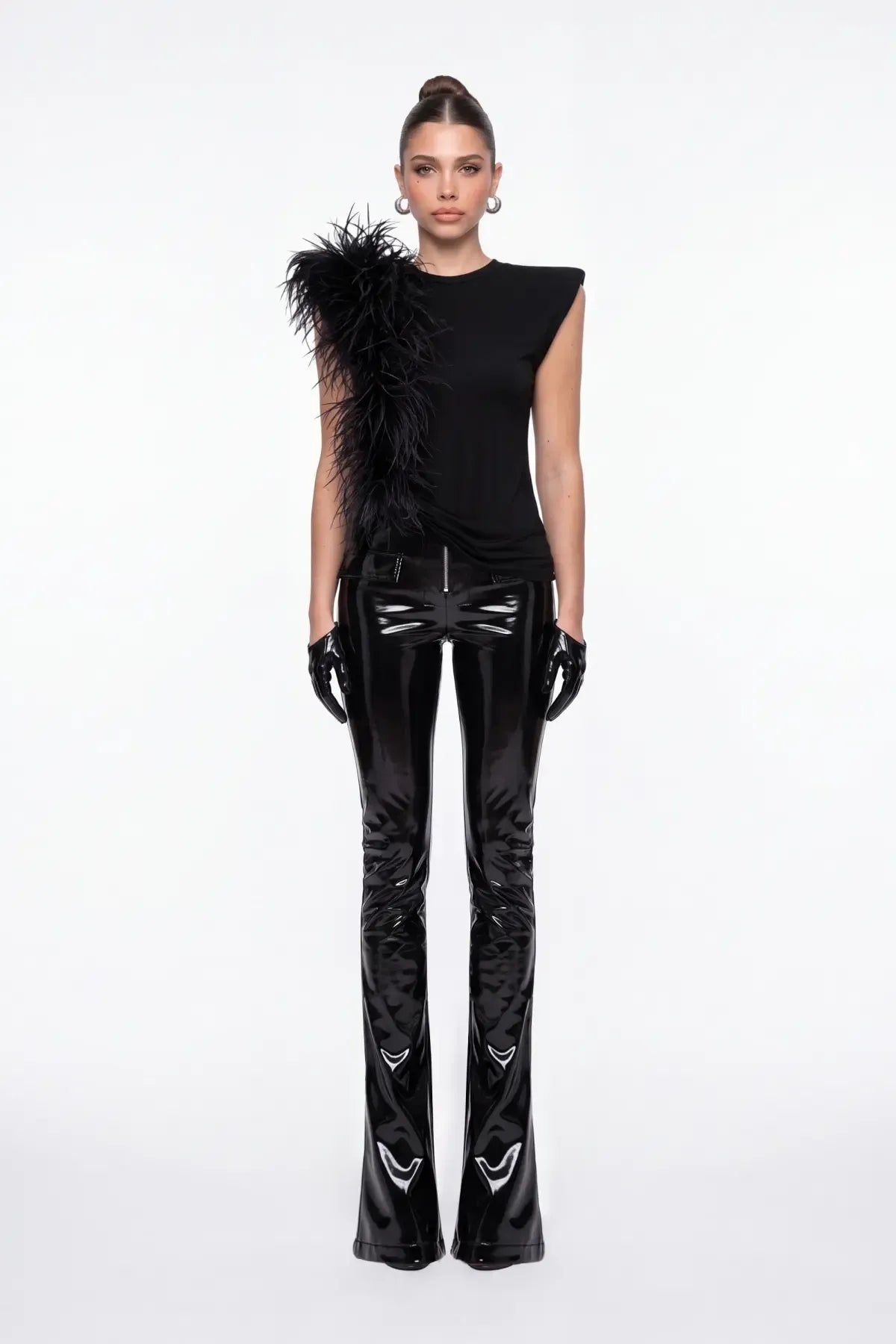 Patent Leather Leggings - Black - Souvie