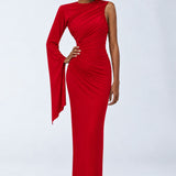 Sirena Red Long Dress - Kırmızı - Görsel 2