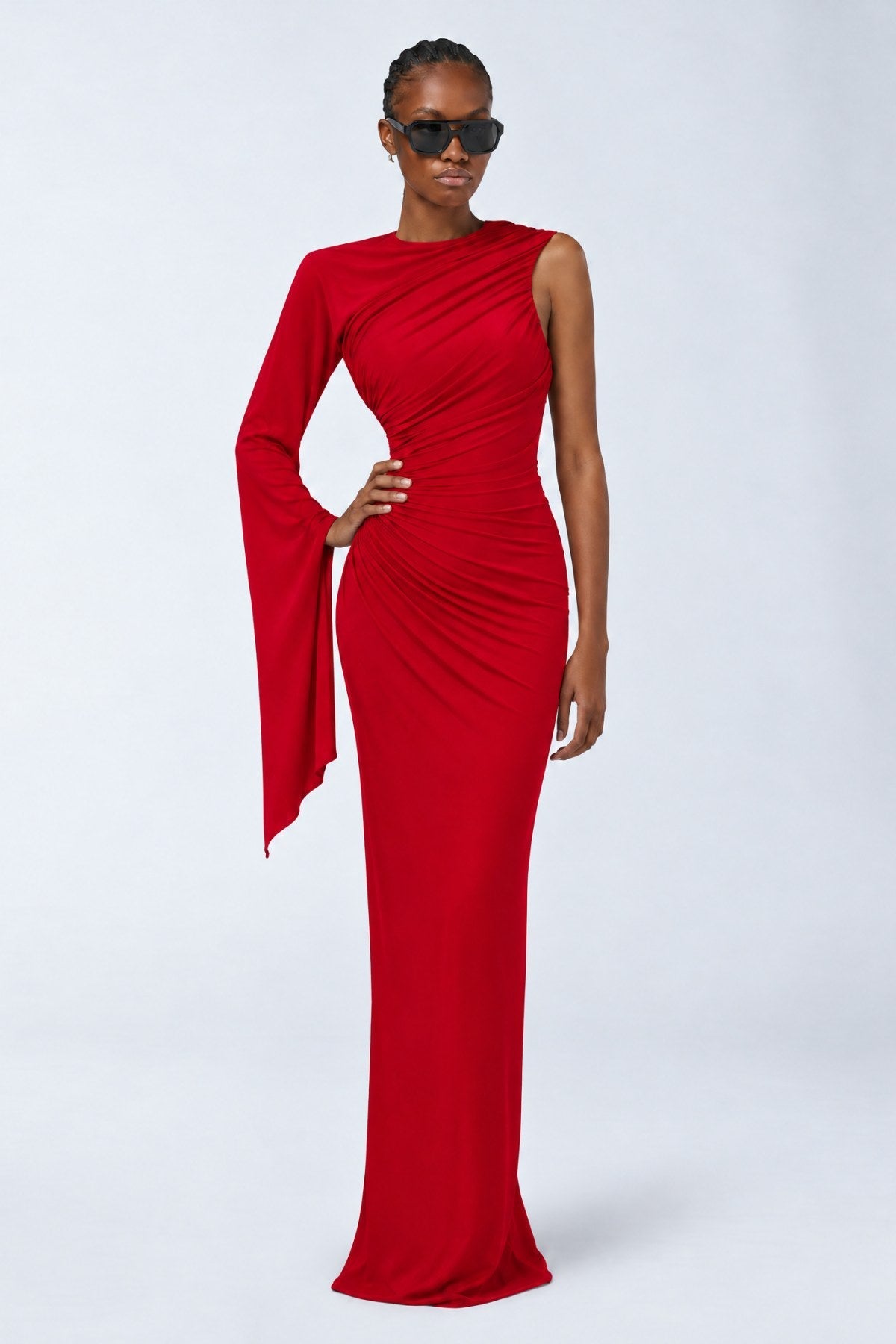 Sirena Red Long Dress - Kırmızı - Görsel 2