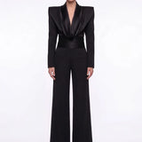 Black Satin Cowl-Neck Top - Black - Souvie