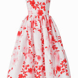 Solares Red Floral Dress