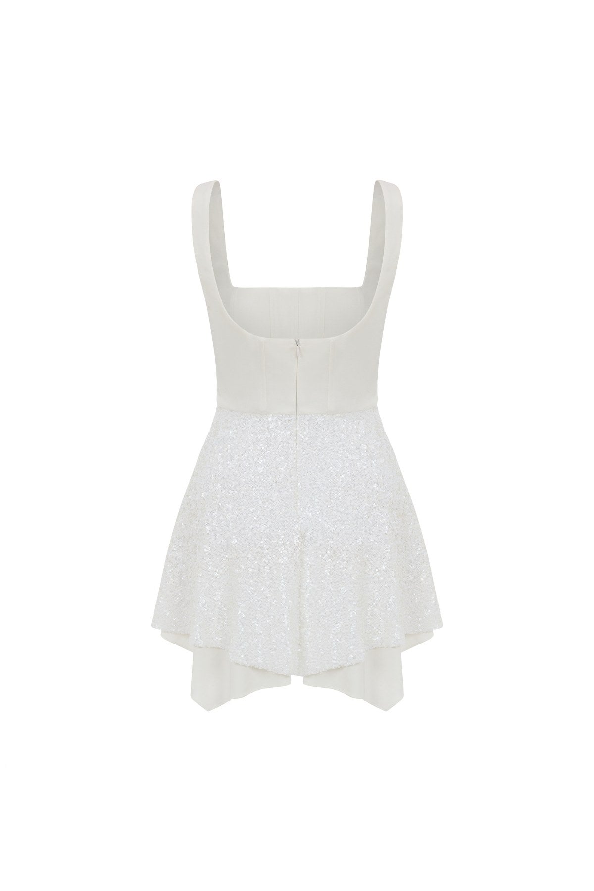 Vera White Sequin Dress - White - Görsel 2