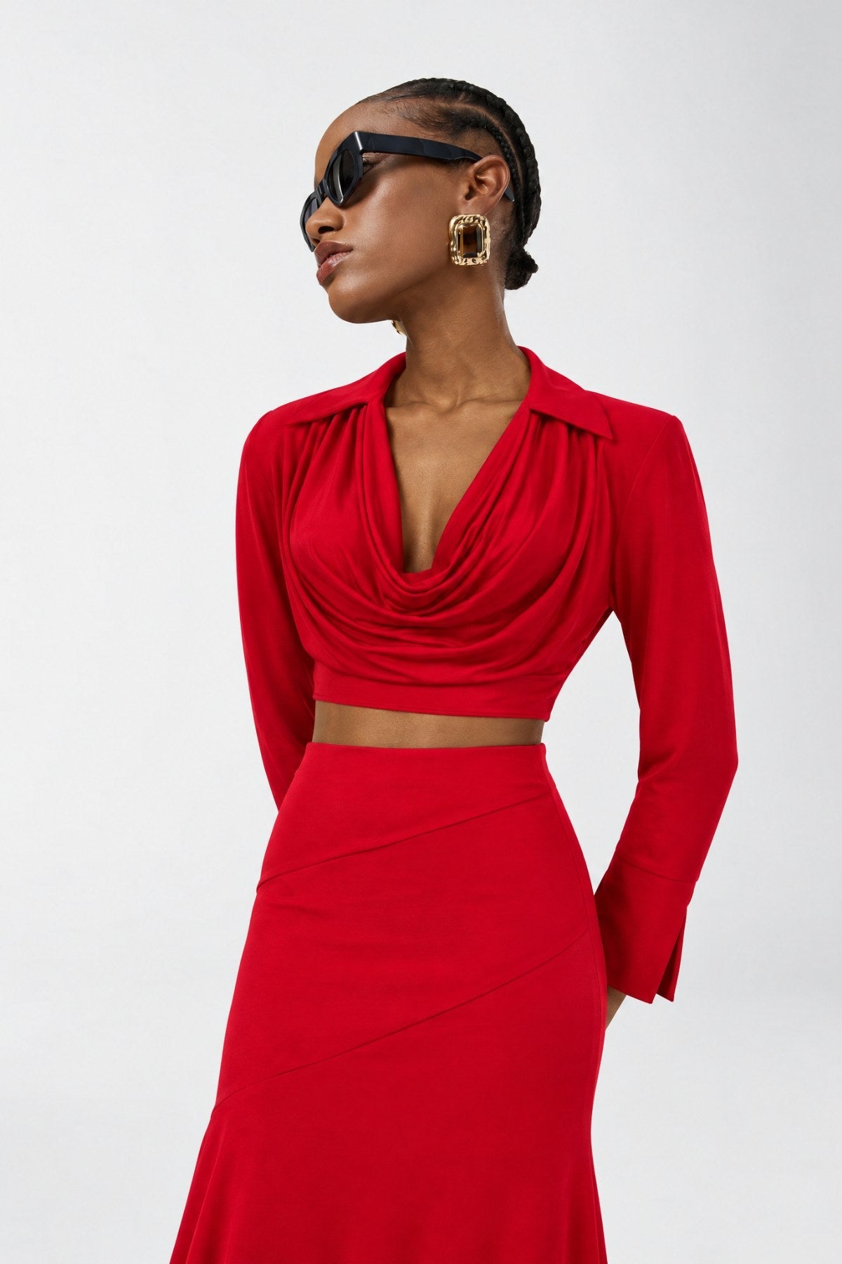 Viento Skirt Set - Red - Görsel 3